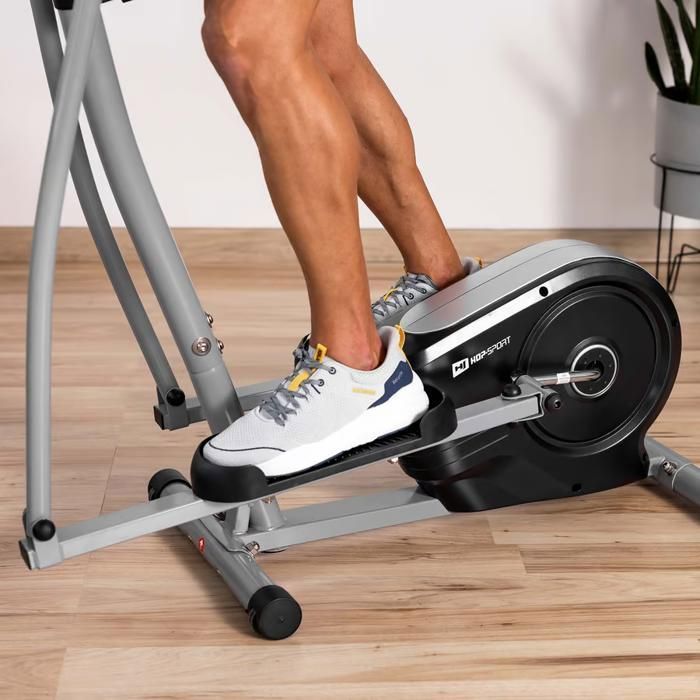 Hop-Sport HS-2050C Cosmo Indoor Elliptische Trainer, 9 kg vliegwiel, 8 niveaus magnetische weerstand, max. 100 kg, zilver