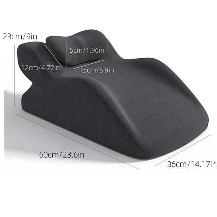 Almohada ergonómica de espuma viscoelástica con soporte para la columna vertebral, perfecta para leer (gris oscuro)