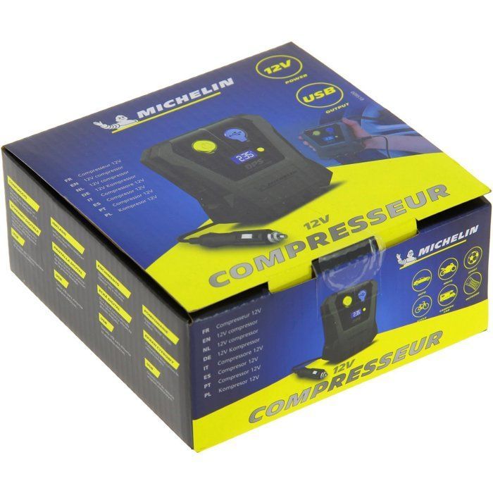 Mini compressore digitale 12V - MICHELIN - Gonfiaggio da 0,05 bar fino a 3,5 bar