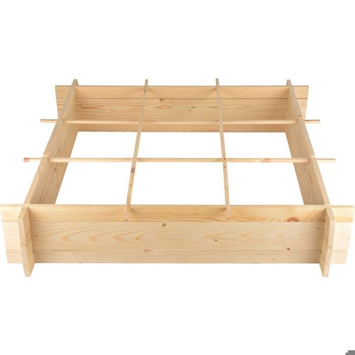 Huerto cuadrado elevado de madera - ESSCHERT DESIGN - 1 m² - Fácil de instalar - Para hortalizas y flores - Pino FSC