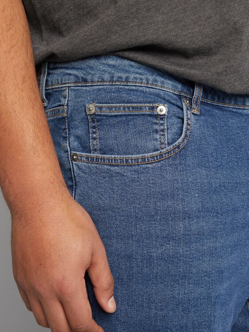 Calça jeans reta com 5 bolsos - Tamanho 34 - Azul