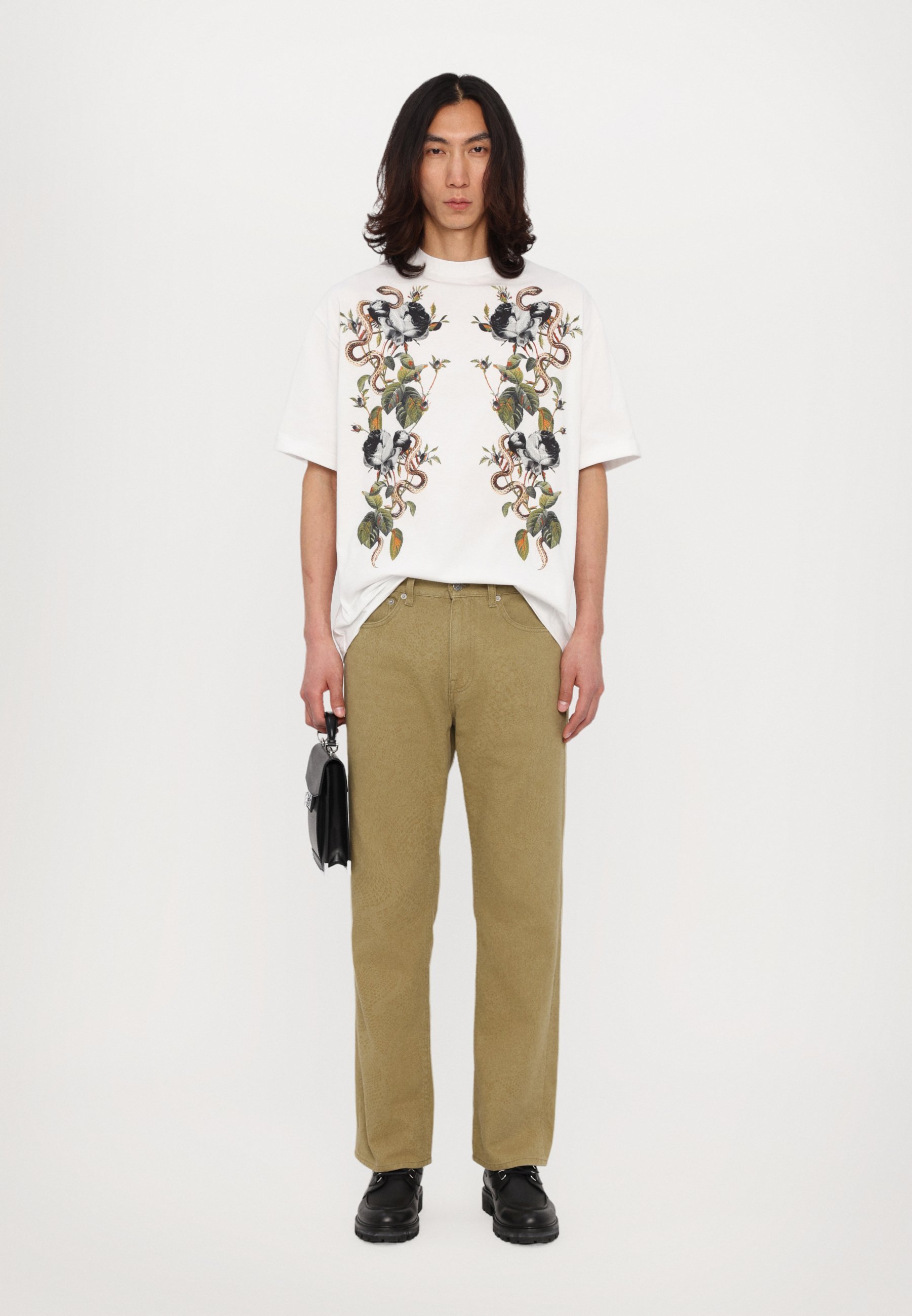 Roberto Cavalli COLORED PYTHON - Jeans met relaxte pasvorm - kaki