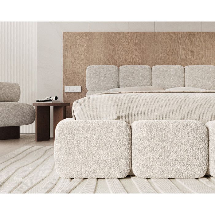 Lit coffre Delicato 140 x 190 cm avec sommier à lattes relevable Blanc
