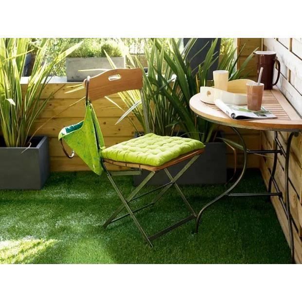 Baldosas de césped sintético con sistema de fijación mediante clip - GARDENMOOD - Paquete de 10 - 30x30x2,4cm - Verde