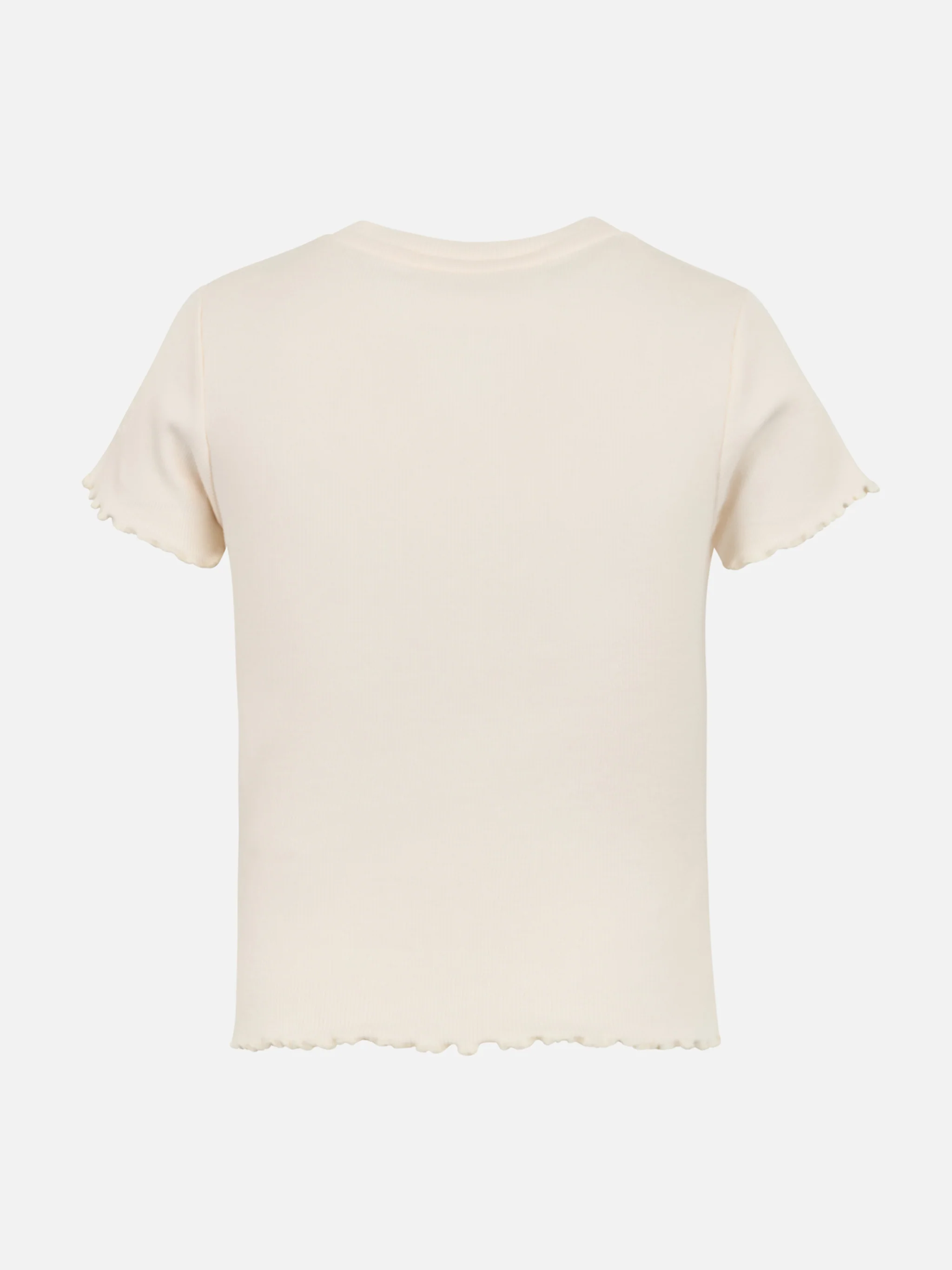 Geribbeld T-shirt van Serena Jr. voor meisjes met Baby Star-borduurwerk.