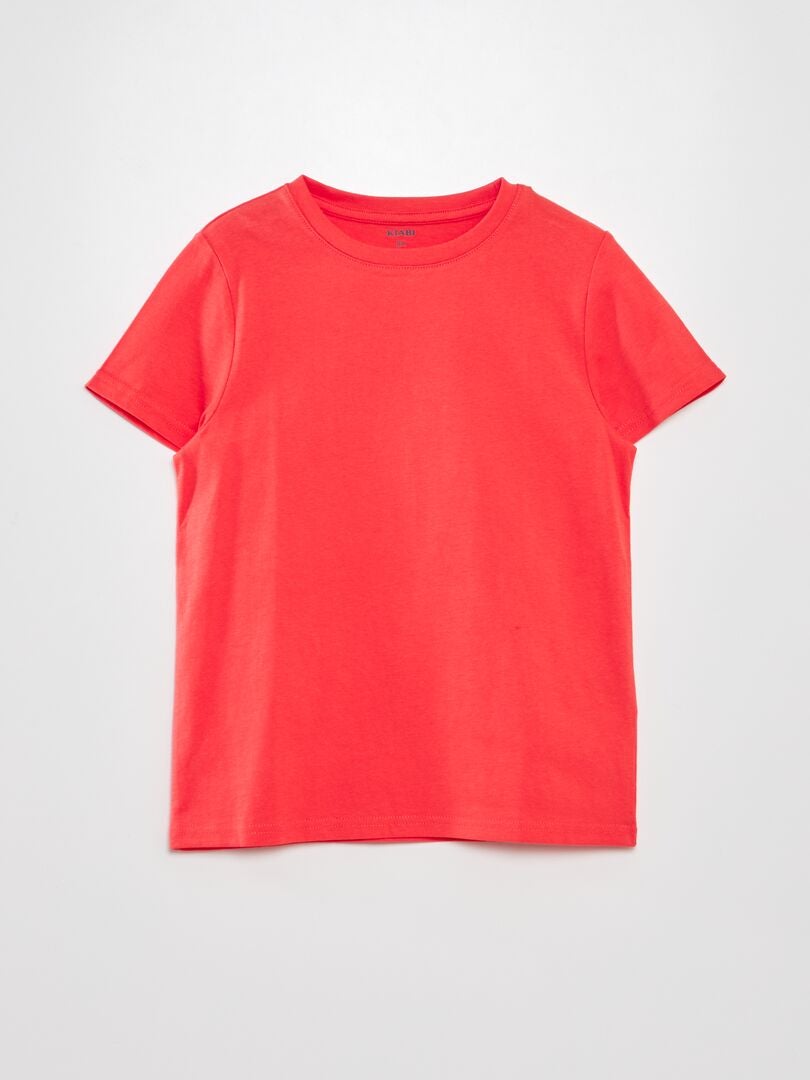 Camiseta lisa de cuello redondo - ROJA
