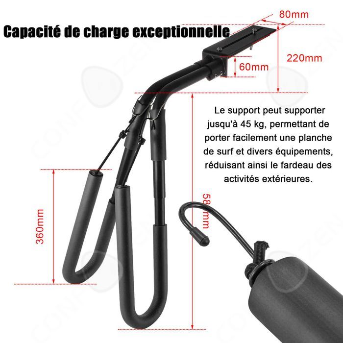 Soporte ajustable para bicicleta, soporte para tabla de surf, soporte ligero para bicicleta, soporte para tabla de surf para deportes al aire libre