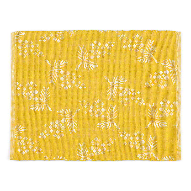 Placemat voor thuis, Mimosa 33x43,5 cm, geribbeld, geel