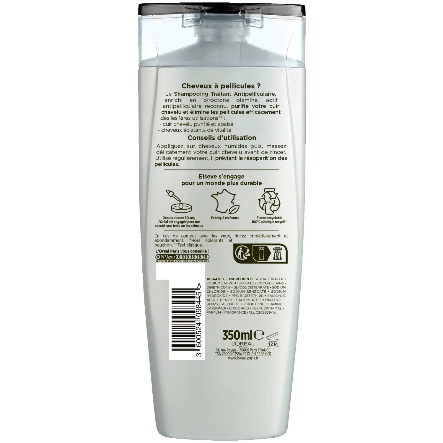 L’Oréal Paris Homme Shampooing Antipelliculaire