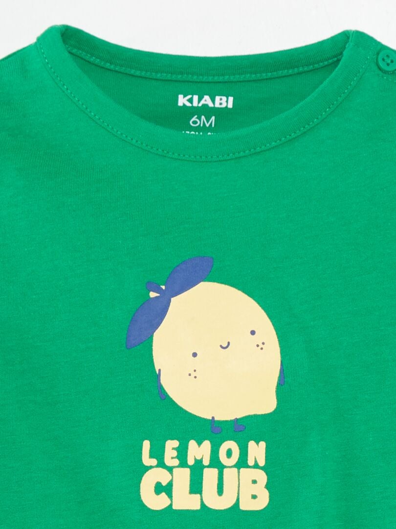 Bedrukt T-shirt met korte mouwen - GROEN