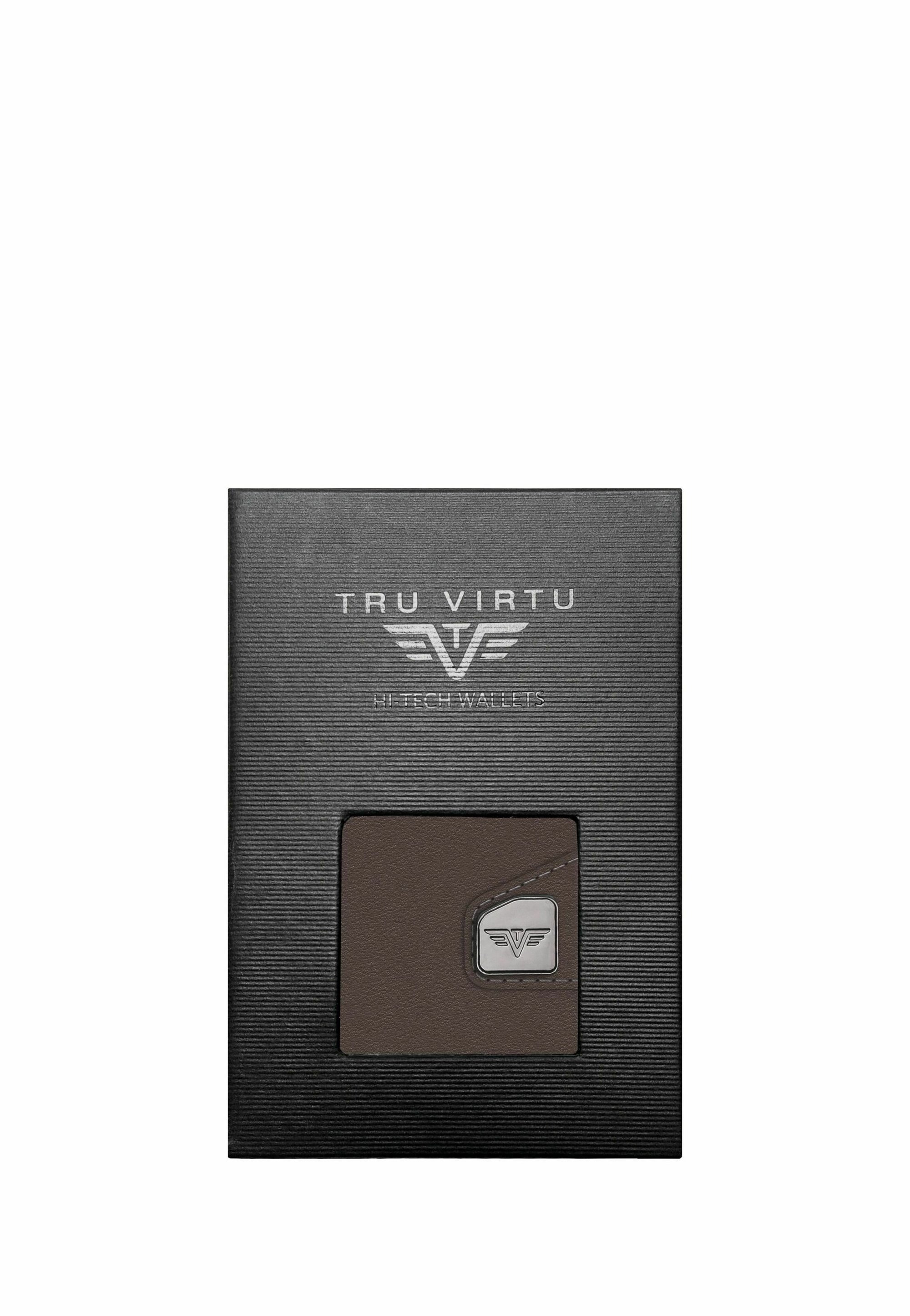 Portefeuille Tru Virtu Click & Slide Classic - Nappa marron argent