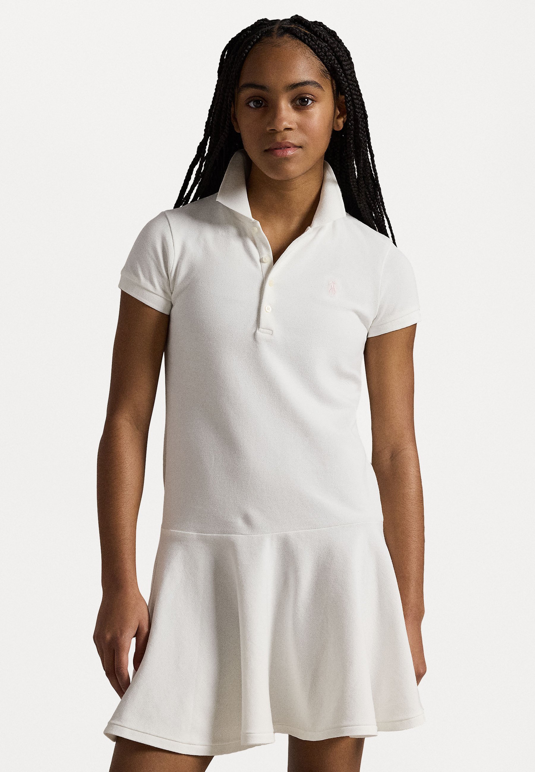 Polo Ralph Lauren STRETCH MESH POLO JURK - Dagjurk - wit