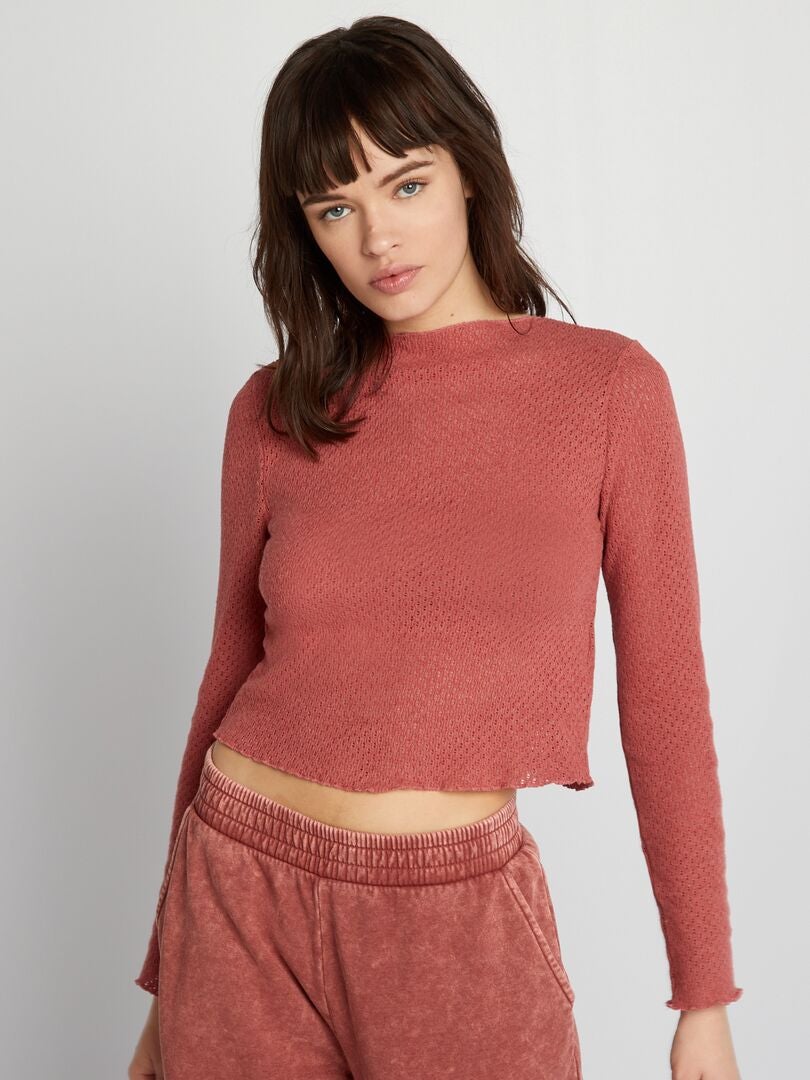 Top cropped perfurado - ROSA