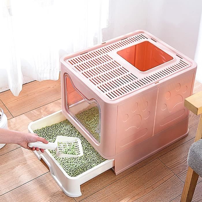 Arenero para gatitos - KEDIA - Casita de baño para gatos - Rosa - Mediano - Gato - Junior