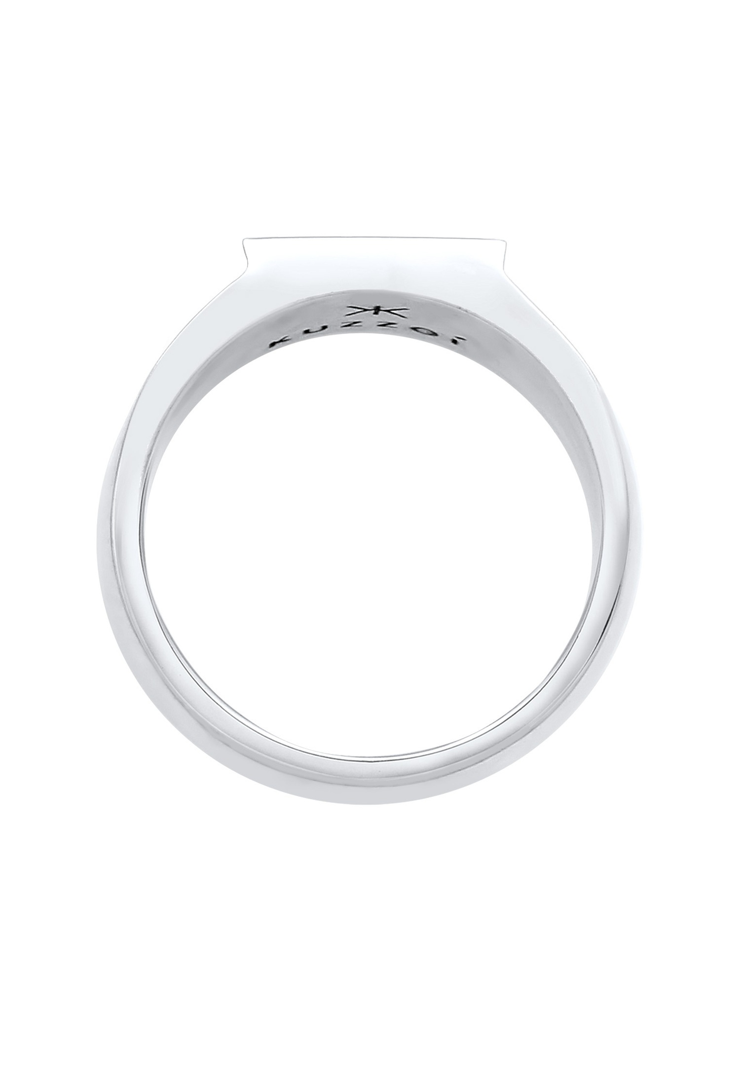 KUZZOI Hommes Sceau Rectangle Brillant Basique Solide en argent sterling 925