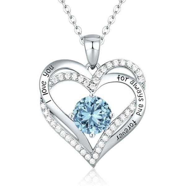 Naszyjnik Forever Love Heart dla kobiet, srebro próby 925, różowe złoto