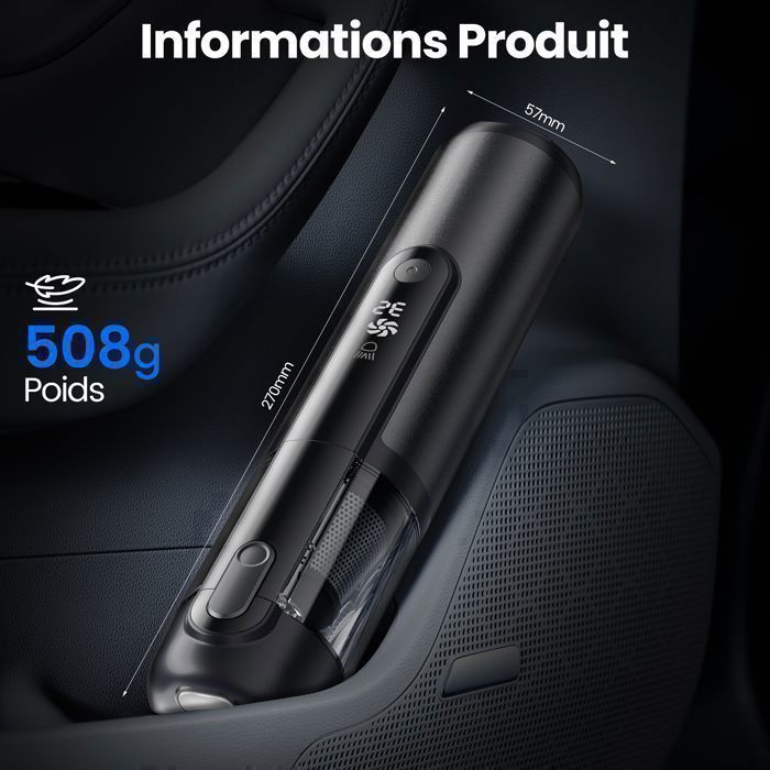 Powerful Cordless Handheld Vacuum Cleaner 16500 Pa, 2-in-1 Suction & Blowing, Car Vacuum with Light, One-Click Emptying