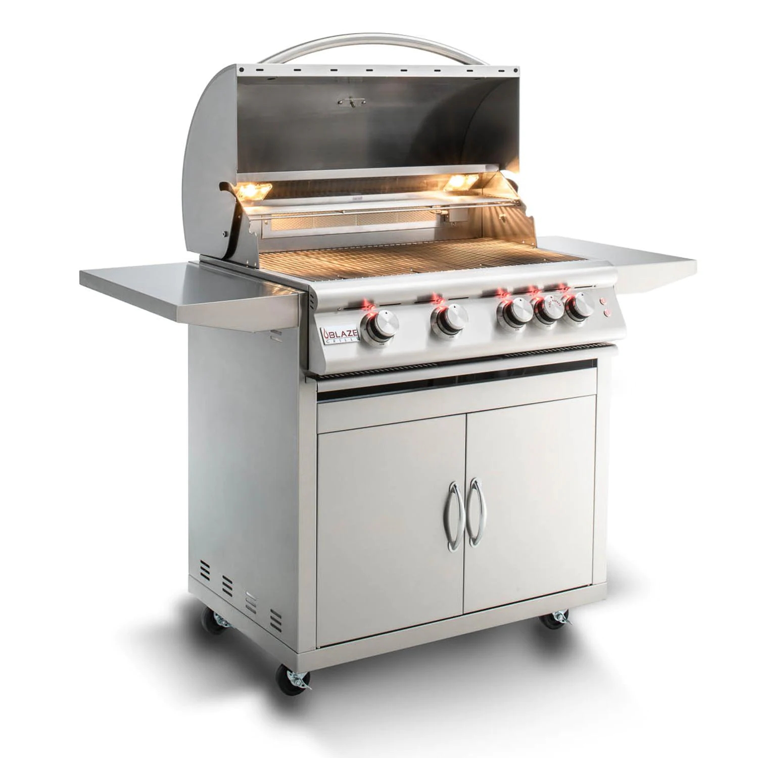 Grill gazowy Blaze Premium LTE Marine Grade o średnicy 32 cali, wolnostojący, 4-palnikowy, z tylnym palnikiem podczerwieni i oświetleniem grilla – BLZ-4LTE2MG-LP