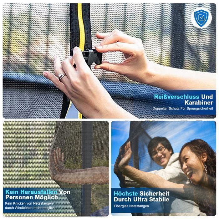 Trampoline Extérieur, pour Enfants, avec Filet de Sécurité, Couverture de Protection, Design Citrouille, Capacité de Charge 150 kg