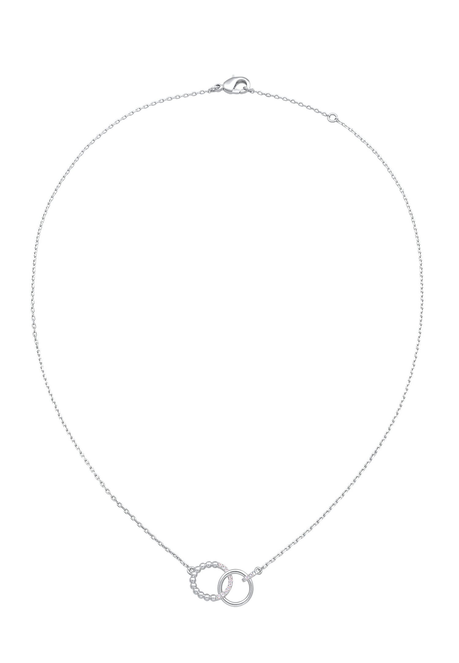 Elli Femmes Pendentif Anneaux Élégant Boule Entrelacé Couleur Argent avec Cristaux