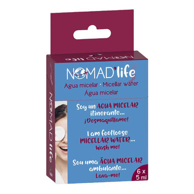 Agua micelar facial Nomad Life, agua micelar limpiadora en sobres, 5 ml