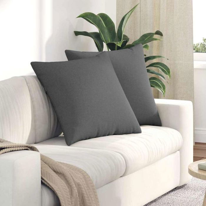 Sofa cushions - VIDAXL - Set of 2 - Dark grey - 60 x 60 cm - Removable fabric