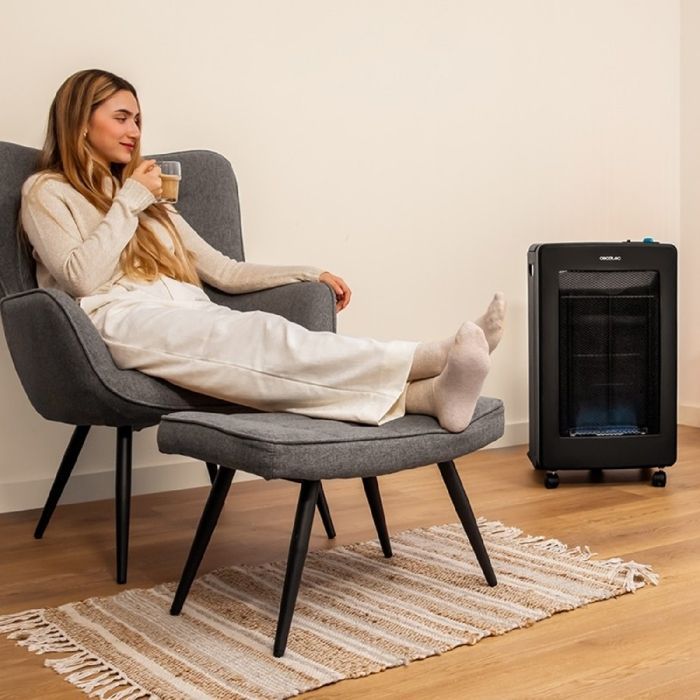 Calefactor de gas plegable Cecotec ReadyWarm 4500 BlueFlame, 4200 W, 2 niveles de potencia