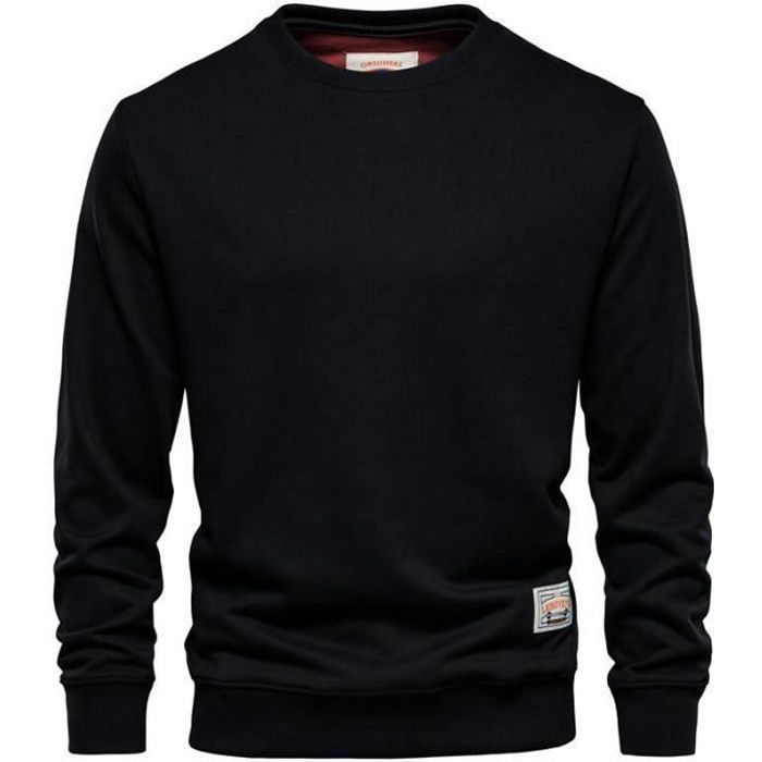 Men's INSFITY Sweater - Spring/Autumn - Crew Neck - Long Sleeves - Black