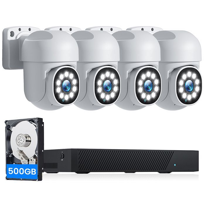 Kit telecamera di sorveglianza WiFi CAMCAMP POE 5MP H.265+500GB NVR Visione notturna intelligente