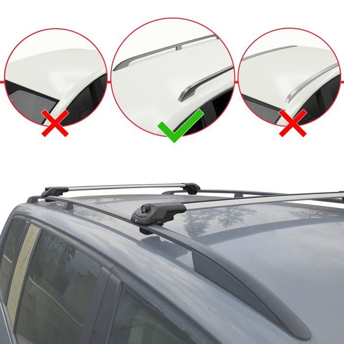 Barres de Toit ACE-1 Railing pour Volkswagen Touran 2003-2010 - Gris