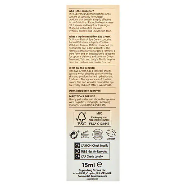 Optimum Retinol Oogcrème 15 ml