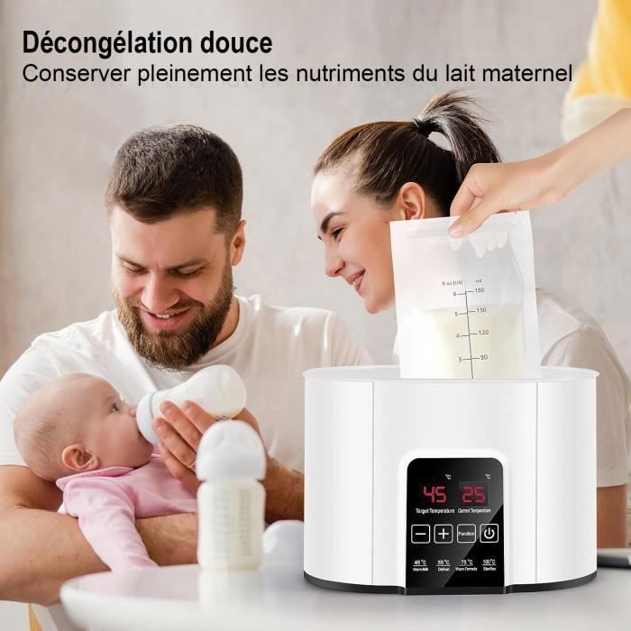 Chauffe Biberon 6 en 1 avec Contrôle de Température, Chauffage rapide,avec Écran LCD Numérique,Sans BPA