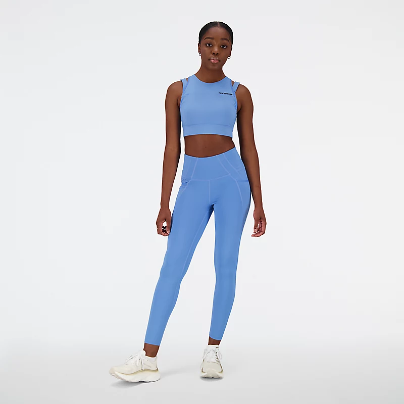 Damskie legginsy Shape Shield 7/8 z wysokim stanem i kieszeniami – HERITAGE BLUE