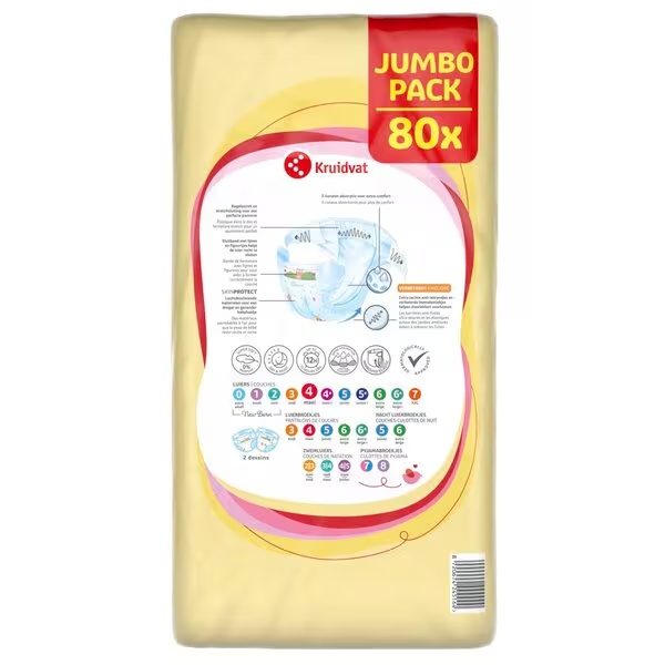 Kruidvat 4 Maxi pelene Jumbo pakovanje veličine 4 (8-14 kg), 80 komada