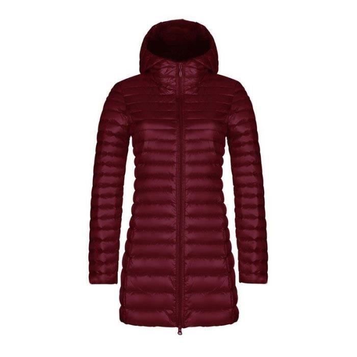 Chaqueta ligera de plumón para mujer - FUNMOON - Largo medio - Color liso - Plumón de pato - Otoño-Invierno