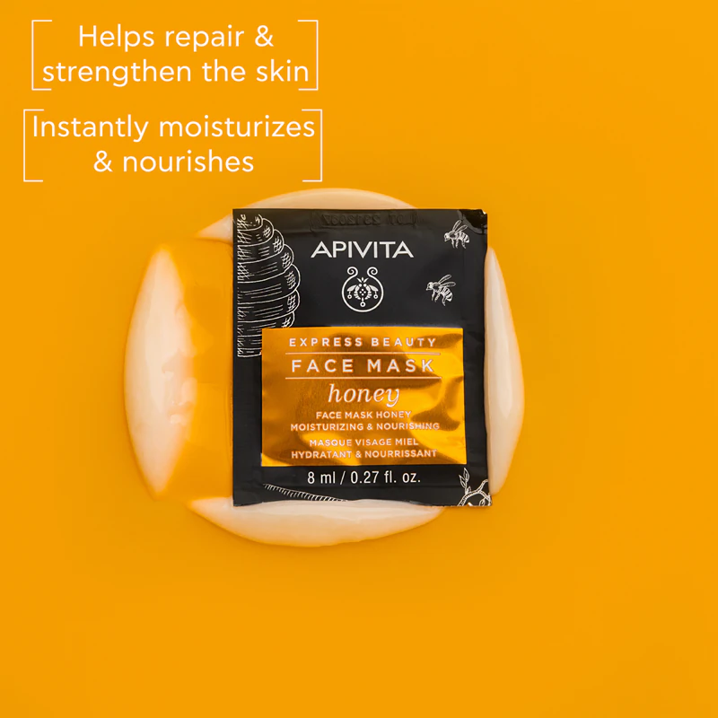 Máscara facial nutritiva Apivita Express Beauty com mel.