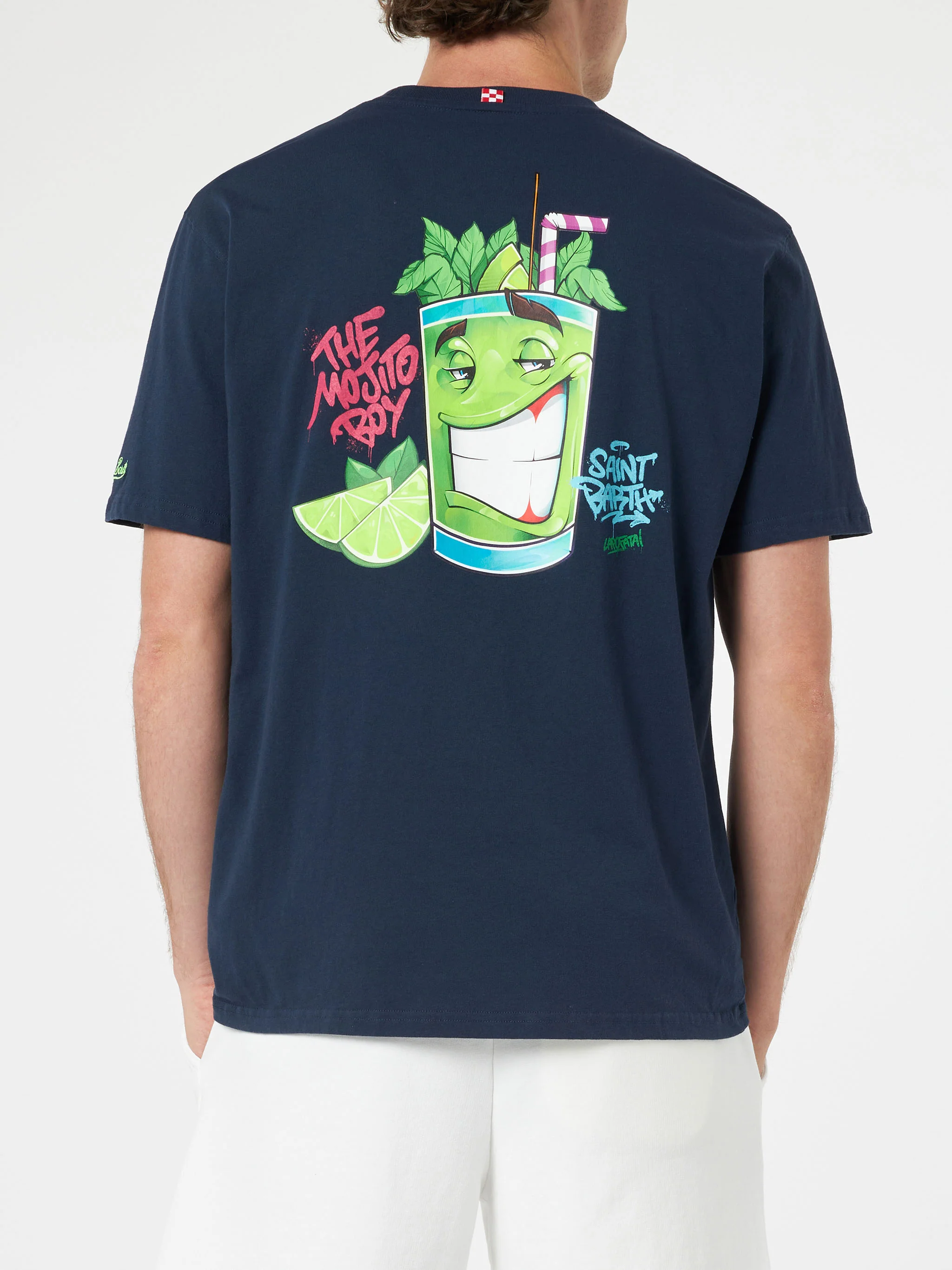 T-shirt da uomo in cotone con stampa piazzata Cryptopuppets Mojito dav