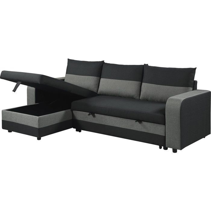 Canapé d'angle réversible/convertible en tissu 