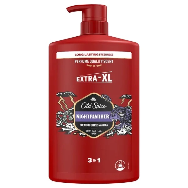 OLD SPICE Gel douche et shampoing Old Spice Night Panther 1l Pour cheveux, visage et corps