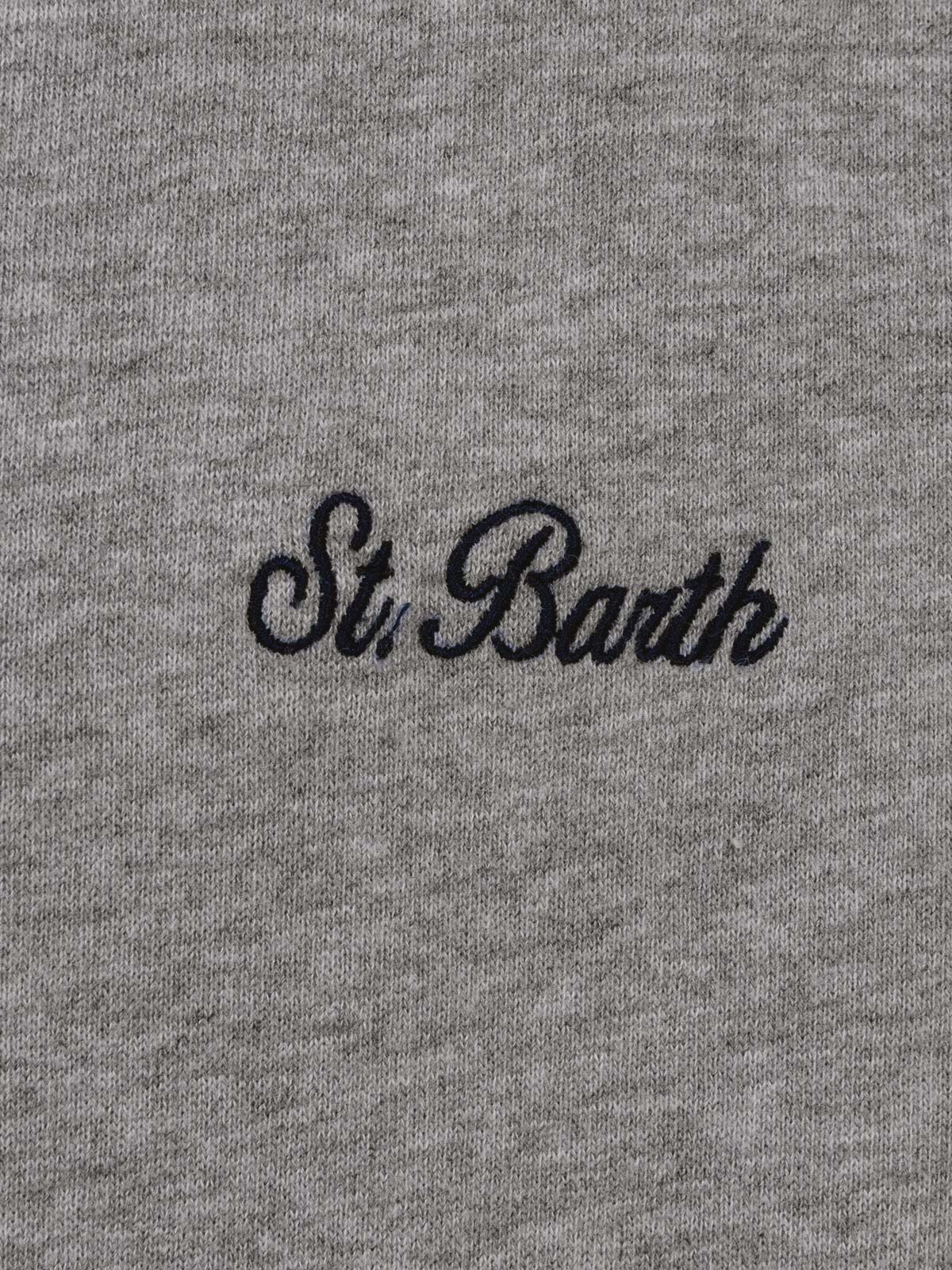 Herre Tribeca sweatshirt i grå lyng med St. Barth-broderi