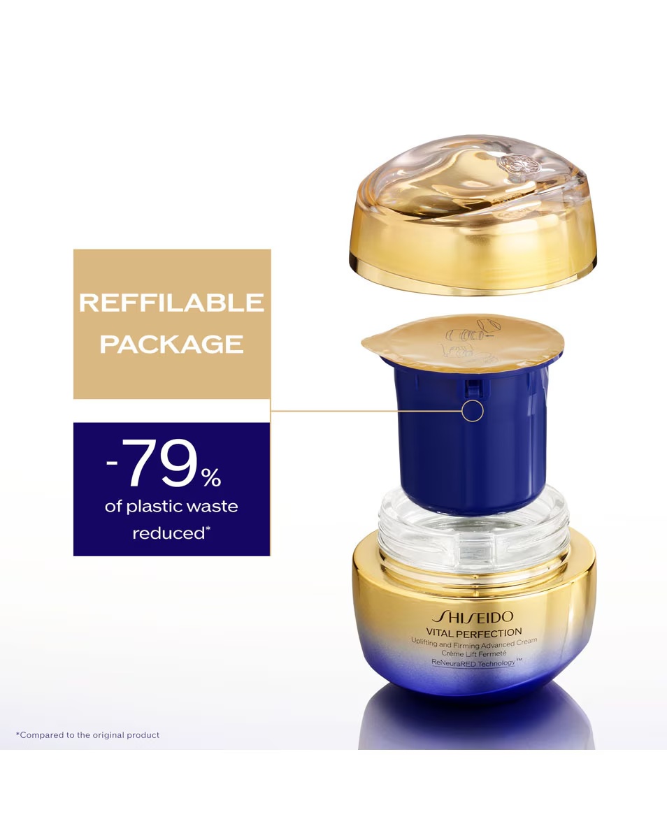 SHISEIDO Vital Perfection Cremă de față avansată, revigorantă și fermă, rezervă