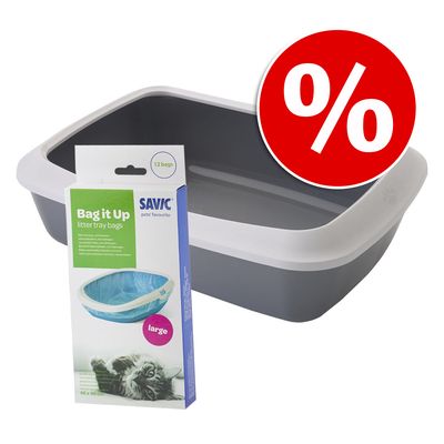 Savic Iriz kattebakke med beskyttende kant - 50 cm
