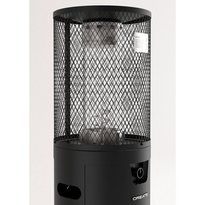 Riscaldatore da esterno - Create - Riscaldatore rotondo a gas - 8 kW - Fiamma regolabile - Sistema di sicurezza antiribaltamento
