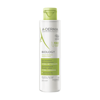 A-Derma Biology Micellärt vatten Återfuktande rengöring för ömtålig hud 200 ml