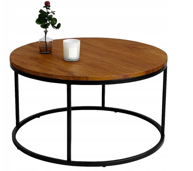Stolik Kawowy Okrągły 80cm kolor Dąb Loft Nowoczesny 2250
