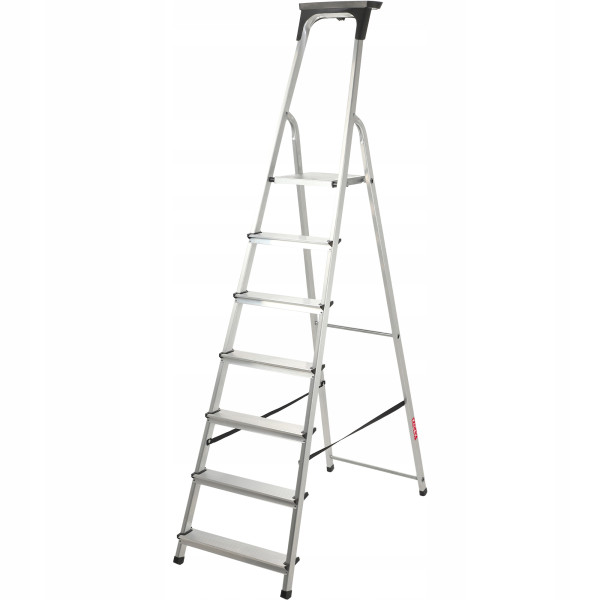 Kadax Drabina Aluminiowa Domowa 7 Stopniowa   Hak