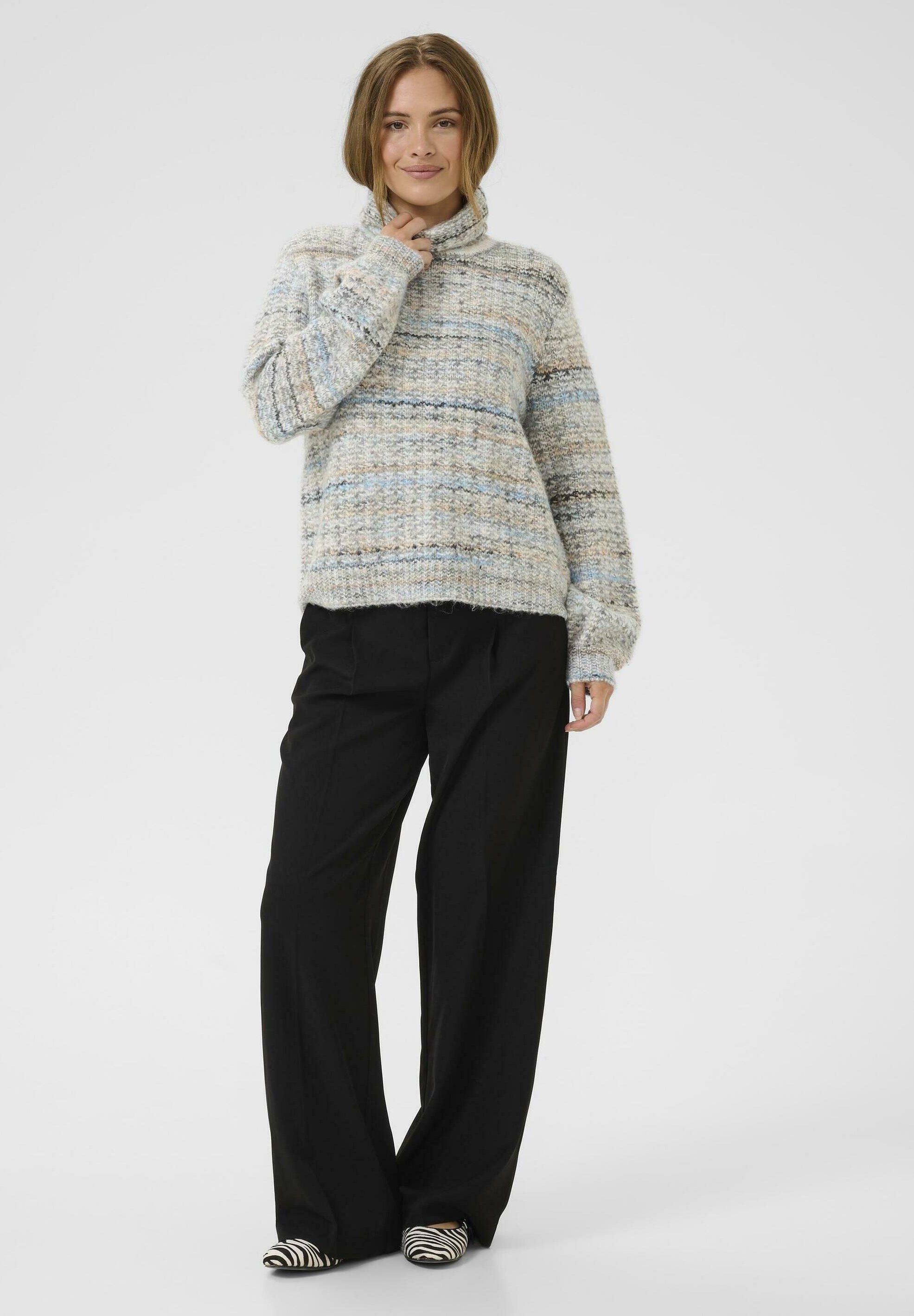Culture ROLLNECK - Trui - grijs/blauw mix