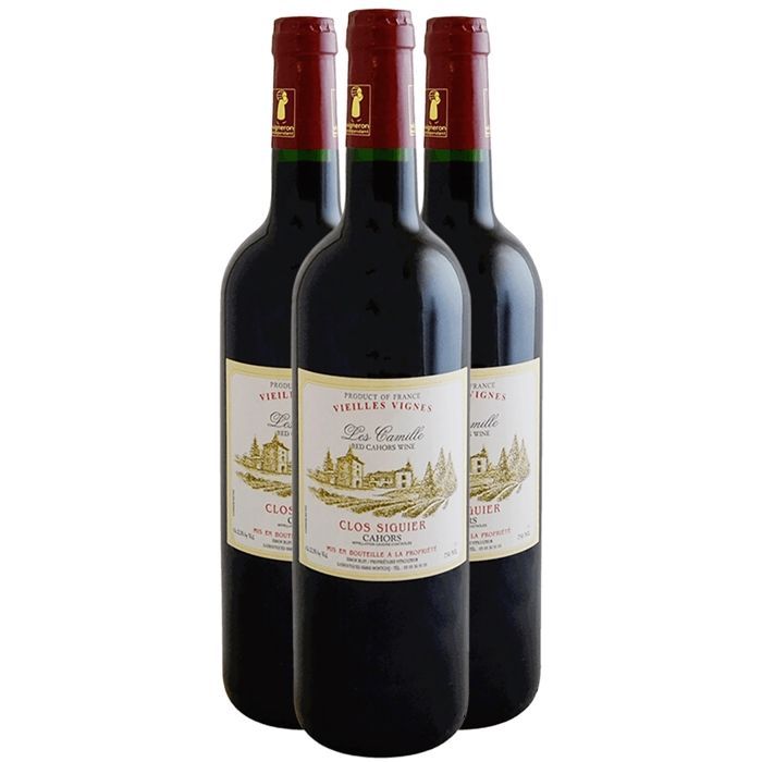 Clos Siguier Cahors Vieilles Vignes Les Camille 2018 - Vin Rouge du Sud-Ouest (3x75cl)
