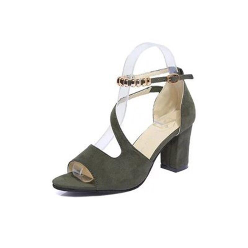 Sandali estivi nuovi da donna spessi con fibbia a forma di bocca di pesce, scarpe da donna con decorazione in metallo con sandali NO.02