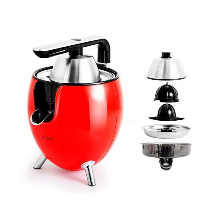 Kitchencook - 550ml Electric Citrus Juicer - 2 Pressing Cones - Articulated Arm - Pouring Spout - Stainless Steel Filter